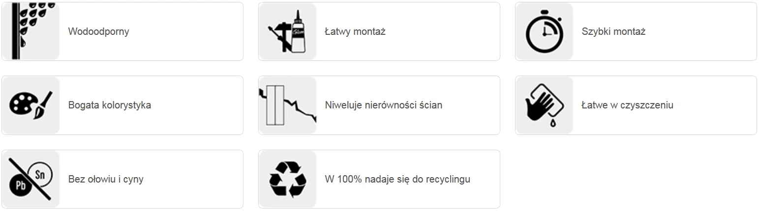 Panel ścienny spc ikony zalet